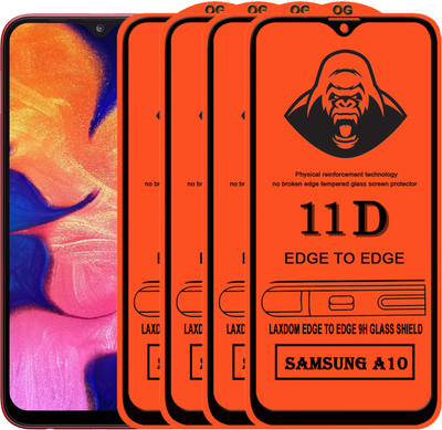 Laxdom Edge To Edge Tempered Glass for SAMSUNG GALAXY A10(Pack of 4)