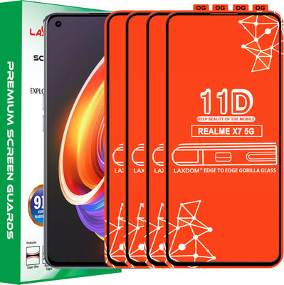 Laxdom Edge To Edge Tempered Glass for REALME X7 PRO 5G(Pack of 4)