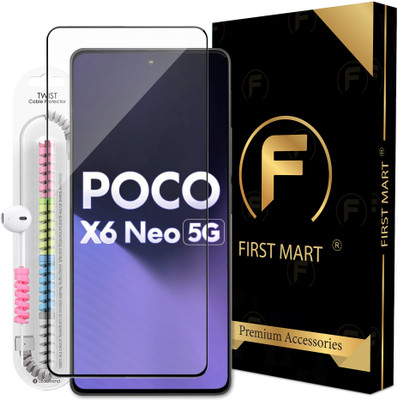 FIRST MART Edge To Edge Tempered Glass for Poco X6 Neo 5G, Poco X6 Neo, Poco X6 Pro 5G, Poco X6 Pro, Poco X6 5G, Poco X6(Pack of 1)