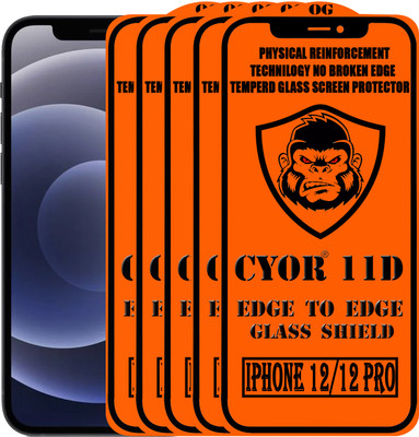 CYOR Edge To Edge Tempered Glass for IPHONE 12 PRO(Pack of 5)