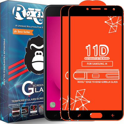 Roxel Edge To Edge Tempered Glass for Samsung Galaxy J4(Pack of 2)