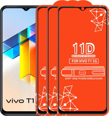Qyist Edge To Edge Tempered Glass for Vivo T1 5G(Pack of 3)