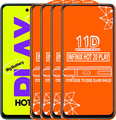 CYOR Edge To Edge Tempered Glass for INFINIX HOT 20 PLAY(Pack of 4)