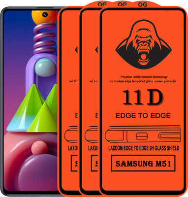 Laxdom Edge To Edge Tempered Glass for SAMSUNG GALAXY M51(Pack of 3)