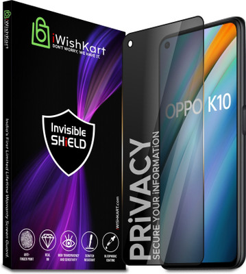 iWishKart Edge To Edge Tempered Glass for Oppo K10, Privacy Gorilla Glass(Pack of 1)