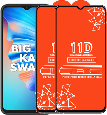 PikTrue Edge To Edge Tempered Glass for TECNO SPARK 6 GO(Pack of 2)