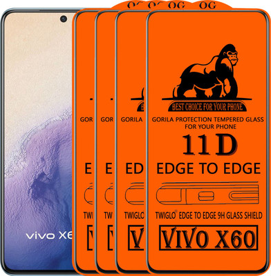 TWIGLO Edge To Edge Tempered Glass for VIVO X60(Pack of 4)