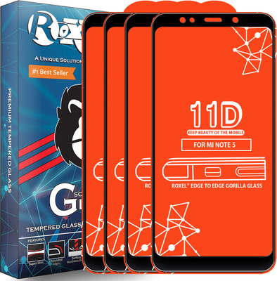 Roxel Edge To Edge Tempered Glass for Mi Redmi Note 5(Pack of 4)