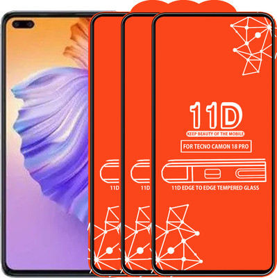 Roxel Edge To Edge Tempered Glass for Tecno Camon 18 Pro(Pack of 3)
