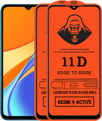 Laxdom Edge To Edge Tempered Glass for REDMI 9 ACTIVE(Pack of 2)