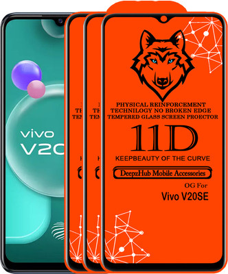 DeepzHub Edge To Edge Tempered Glass for Vivo V20 SE(Pack of 3)