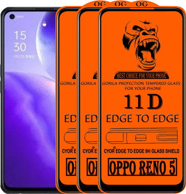 CYOR Edge To Edge Tempered Glass for OPPO RENO 5(Pack of 3)