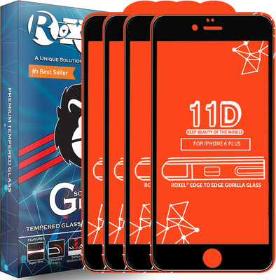 Roxel Edge To Edge Tempered Glass for Apple iPhone 6 Plus(Pack of 4)