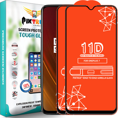 PikTrue Edge To Edge Tempered Glass for Oneplus 7(Pack of 2)