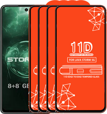 Roxel Edge To Edge Tempered Glass for Lava Storm 5G(Pack of 4)