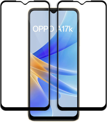 Knotyy Edge To Edge Tempered Glass for OPPO A17k, Oppo A17K(Pack of 2)