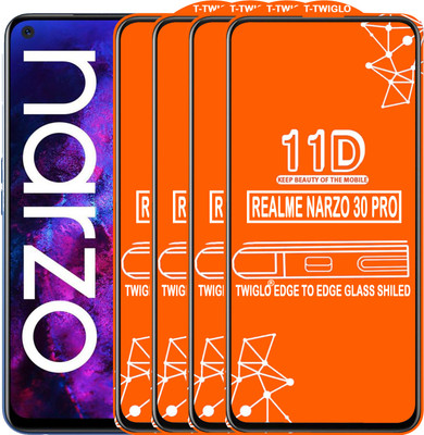 TWIGLO Edge To Edge Tempered Glass for REALME NARZO 30 PRO(Pack of 4)
