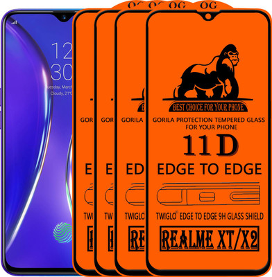 TWIGLO Edge To Edge Tempered Glass for Realme XT(Pack of 4)