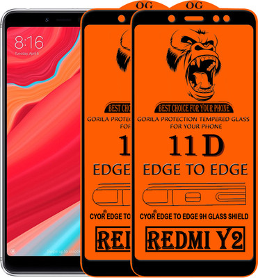 CYOR Edge To Edge Tempered Glass for Mi Redmi Y2(Pack of 2)