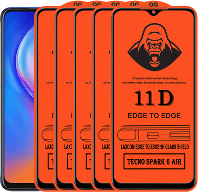 Laxdom Edge To Edge Tempered Glass for TECNO SPARK 6 AIR(Pack of 5)