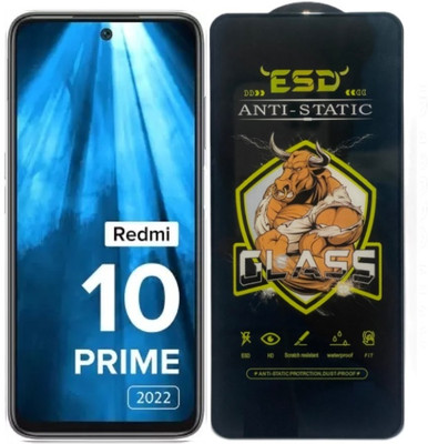 TELESHIELD Edge To Edge Tempered Glass for Redmi 10 Prime 2022, ESD Glass, ESD Protector, Edge to Edge, Screen Protector(Pack of 1)