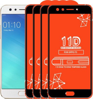 Qyist Edge To Edge Tempered Glass for Oppo F3(Pack of 4)