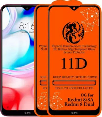 9H Edge To Edge Tempered Glass for Xiaomi Redmi 8 / Xiaomi Redmi 8A -| Tempered Glass Screen Protector Guard | Full Glue Curved Tempered Glass | Bubble Free Installation |(Pack of 2)