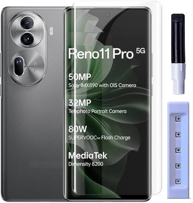OneTech Edge To Edge Tempered Glass for Oppo Reno 11 / Reno 11 Pro / Reno 11 Pro Plus 9H Hardness, UV Screen Protector(Pack of 1)