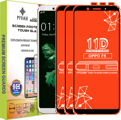 PFOAM Edge To Edge Tempered Glass for Oppo F5(Pack of 3)