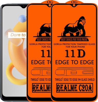 TWIGLO Edge To Edge Tempered Glass for REALME C20A(Pack of 2)