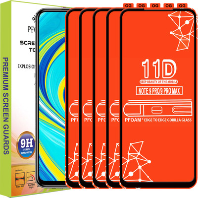 PFOAM Edge To Edge Tempered Glass for REDMI NOTE 9 PRO MAX(Pack of 5)