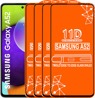 TWIGLO Edge To Edge Tempered Glass for SAMSUNG A52(Pack of 4)