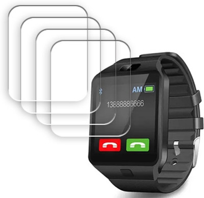 SOMTONE Edge To Edge Tempered Glass for DZ09 Black Android SMARTWATCH SCREEN GUARD(Pack of 4)