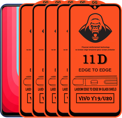 Laxdom Edge To Edge Tempered Glass for VIVO Y19(Pack of 5)