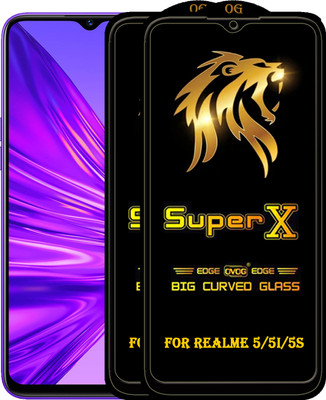 PFOAM Edge To Edge Tempered Glass for REALME 5S(Pack of 2)
