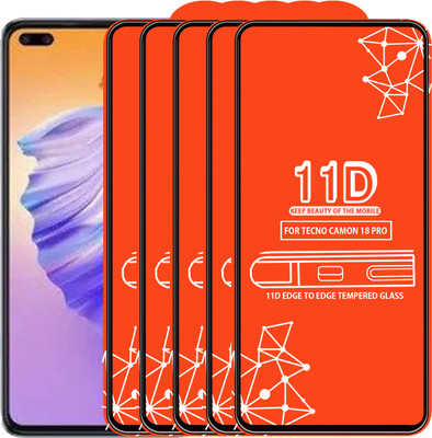 Roxel Edge To Edge Tempered Glass for Tecno Camon 18 Pro(Pack of 5)