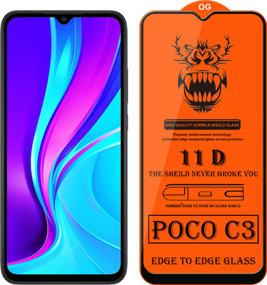 Forego Edge To Edge Tempered Glass for Poco C3(Pack of 1)