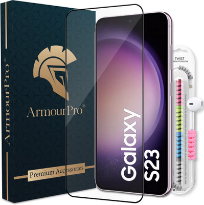 ArmourPro Edge To Edge Tempered Glass for Samsung Galaxy S23 5G, Samsung S23 5G, Samsung Galaxy S22 5G, Samsung S22 5G, 1 OG Tempered Glass with 1 Cable Protector(Pack of 2)