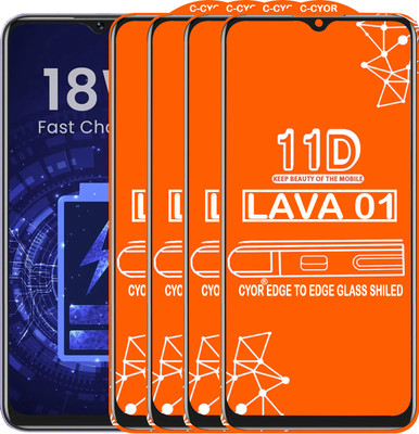 CYOR Edge To Edge Tempered Glass for LAVA O1(Pack of 4)