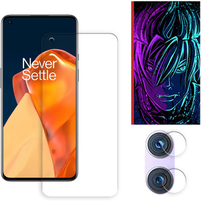 ARBAN Edge To Edge Tempered Glass for OnePlus 9 5G Tempered Glass Screen Protector | Anti-Scratch | Edge to Edge Full Coverage | 9H Hardness (1 FRONT SCREEN GUARD + 1 CAMERA LENS PROTECTOR + 1 FREE BACK EMBOSSED SKIN002)(Pack of 1)
