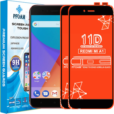 PFOAM Edge To Edge Tempered Glass for Mi A1(Pack of 2)