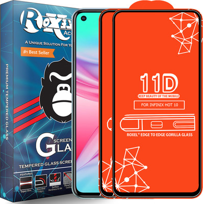 Roxel Edge To Edge Tempered Glass for Infinix Hot 10(Pack of 2)