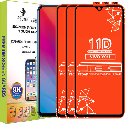 PFOAM Edge To Edge Tempered Glass for VIVO Y91I(Pack of 3)