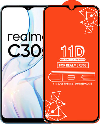 Qyist Edge To Edge Tempered Glass for Realme C30S(Pack of 1)