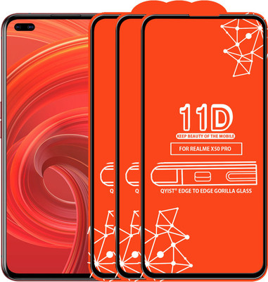 Qyist Edge To Edge Tempered Glass for Realme X50 Pro(Pack of 3)