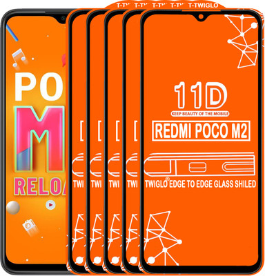 TWIGLO Edge To Edge Tempered Glass for REDMI POCO M2(Pack of 5)