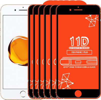 Qyist Edge To Edge Tempered Glass for Apple iPhone 7 Plus(Pack of 6)