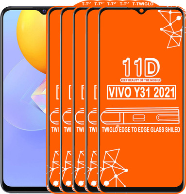 TWIGLO Edge To Edge Tempered Glass for VIVO Y31 2021(Pack of 5)