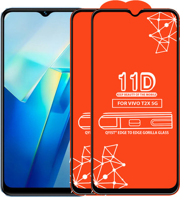 Qyist Edge To Edge Tempered Glass for Vivo T2X 5G(Pack of 2)