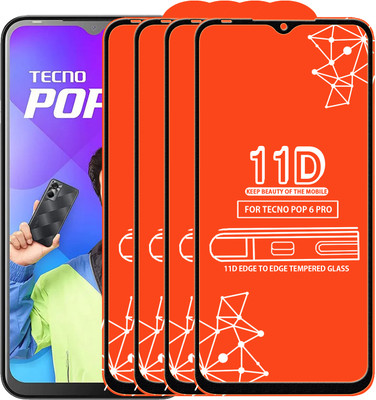 Roxel Edge To Edge Tempered Glass for Tecno Pop 6 Pro(Pack of 4)